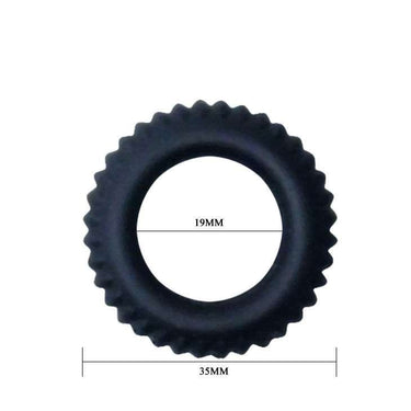 Anello Fallico Seghettato in Silicone Nero per Maggiore Stimolazione